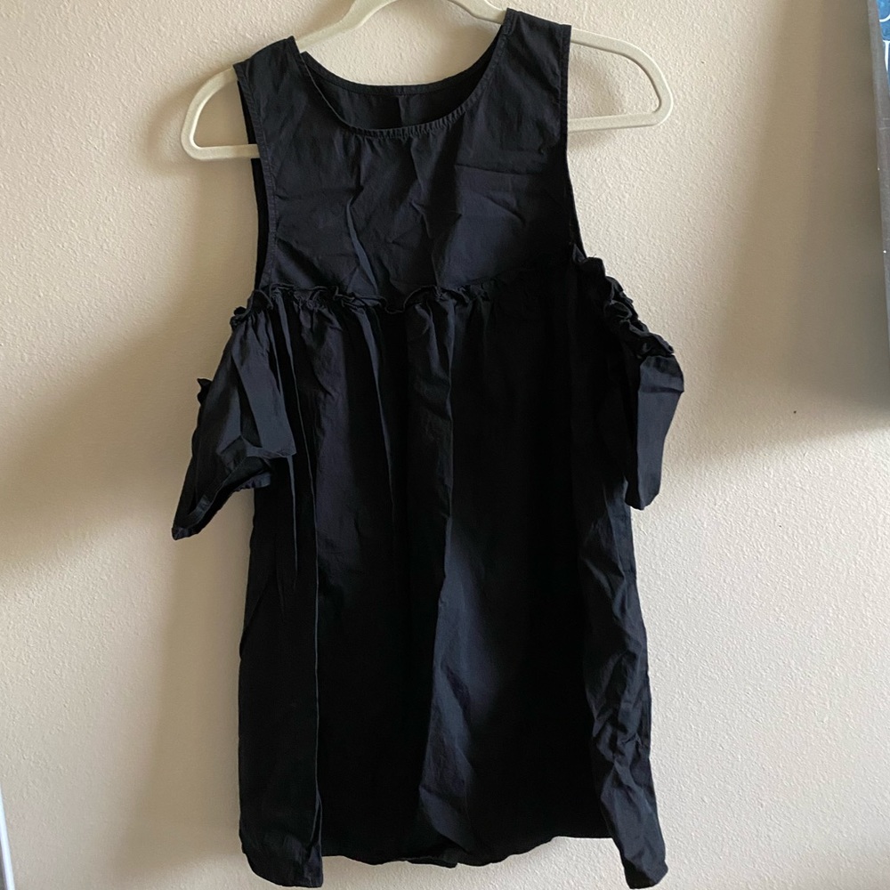 Black Cold Shoulder Mini Dress